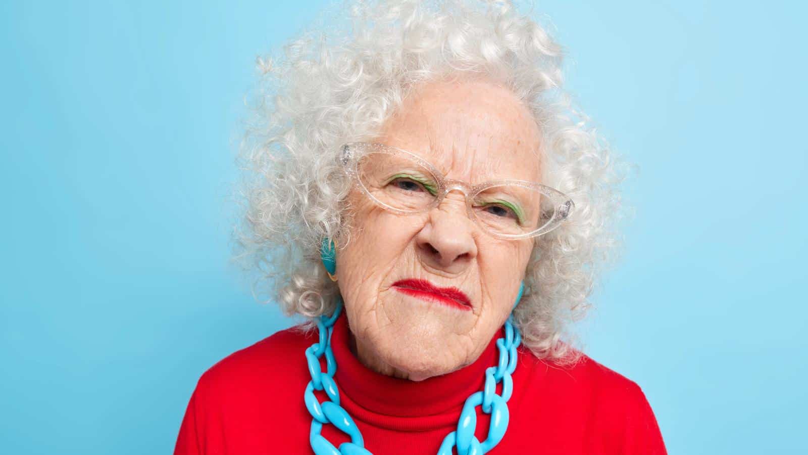 older woman angry