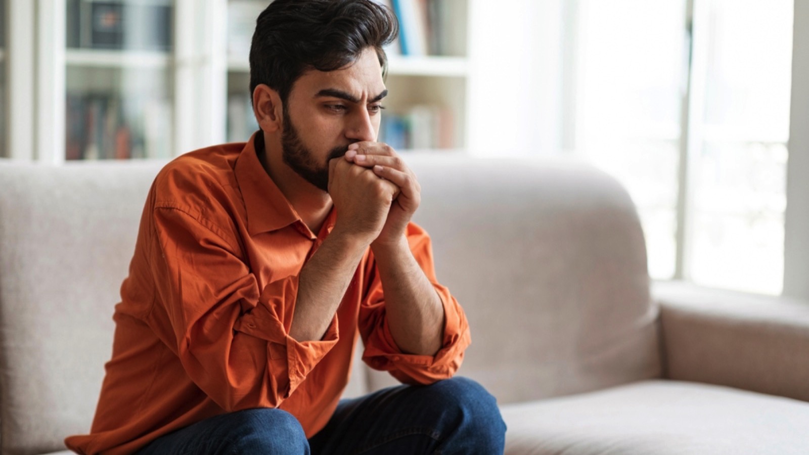 Man stressed and thinking